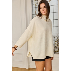 SCARPY CREATION PULL OVERSIZE COL  MONTANT<br>Beige