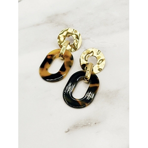 SCARPY CREATION BOUCLES OREILLES LEOPARD<br>Marron