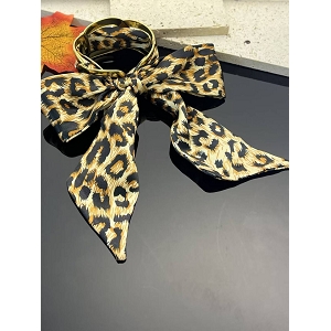 SCARPY CREATION BRACELET RUBAN LEOPARD<br>Marron