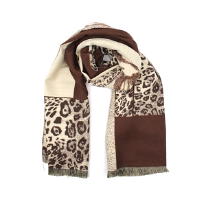 SCARPY CREATION ECHARPE PATCHWORK<br>Marron