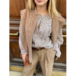 SCARPY CREATION GILET SANS BOUTON<br>Naturel