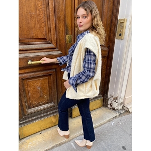 SCARPY CREATION GILET SANS BOUTON<br>Beige