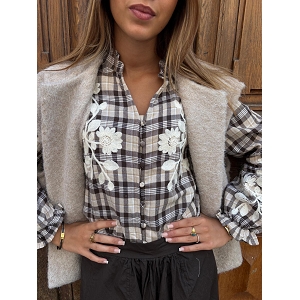 SCARPY CREATION GILET SANS BOUTON<br>Beige