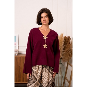 SCARPY CREATION PULL DOUBLE FLEURS<br>Rouge
