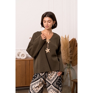 SCARPY CREATION PULL DOUBLE FLEURS<br>Vert