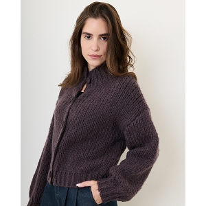 SCARPY CREATION GILET GROSSE MAILLE<br>Marron
