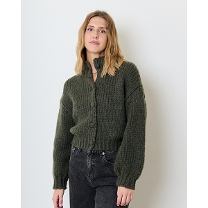 SCARPY CREATION GILET GROSSE MAILLE<br>Vert