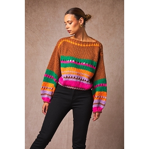 SCARPY CREATION PULL MAILLE TRICOT<br>Marron