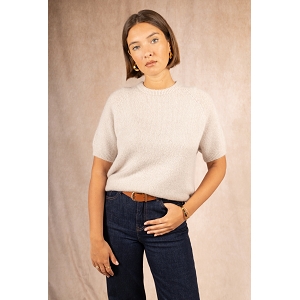 SCARPY CREATION PULL MANCHE COURTE ALPAGA<br>Beige