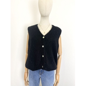 SCARPY CREATION GILLET SANS MANCHE  MOHAIR<br>Noir