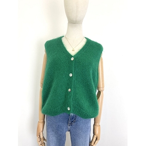 SCARPY CREATION GILLET SANS MANCHE  MOHAIR<br>Vert