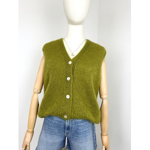 SCARPY CREATION GILLET SANS MANCHE  MOHAIR<br>Vert