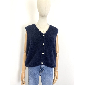 SCARPY CREATION GILLET SANS MANCHE  MOHAIR<br>Bleu
