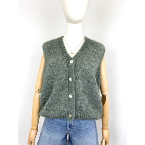 SCARPY CREATION GILLET SANS MANCHE  MOHAIR<br>Vert