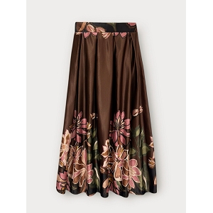 SCARPY CREATION JUPE LONGUE A FLEUR<br>Marron