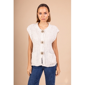 SCARPY CREATION GILLET GROS BOUTON<br>Beige