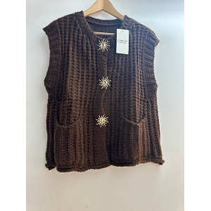 SCARPY CREATION GILLET GROS BOUTON<br>Marron