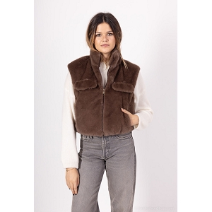 SCARPY CREATION GILET FOURRURE<br>Marron
