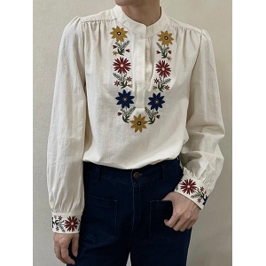 SCARPY CREATION CHEMISIER BLOUSE FLEURI<br>Beige