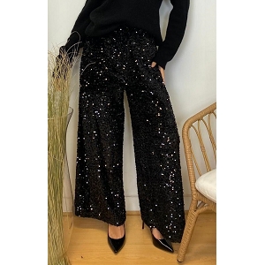 SCARPY CREATION PANTALON SOIREE PAILLETTE<br>Noir