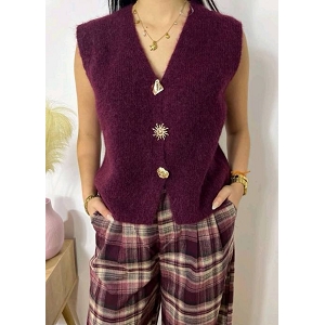 SCARPY CREATION GILET BOUTON DORES<br>Rouge