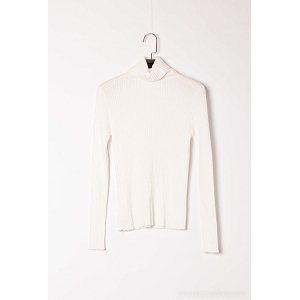 SCARPY CREATION SOUS PULL COL ROULE<br>Blanc