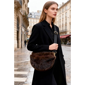 SCARPY CREATION SAC BANANE BANDOULIERE<br>Marron