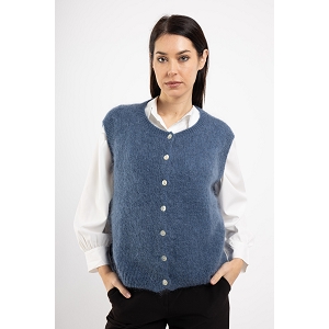 SCARPY CREATION GILET COL ROND<br>Bleu