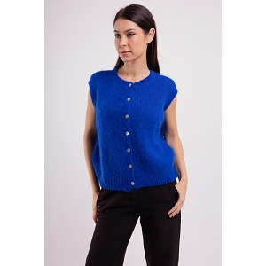 SCARPY CREATION GILET COL ROND<br>Bleu