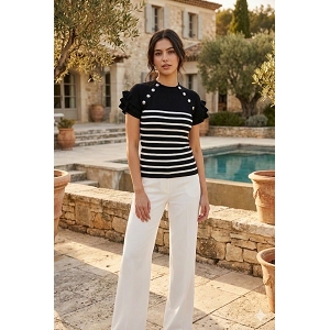 SCARPY CREATION TOP MARINIERE<br>Noir