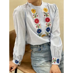 SCARPY CREATION BLOUSE BRODEE<br>Bleu