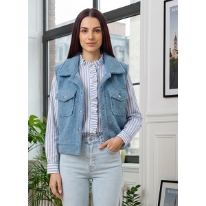 SCARPY CREATION GILET BOUCLETTE<br>Bleu