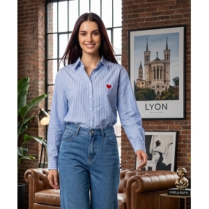 SCARPY CREATION CHEMISE COEUR ROUGE<br>Bleu