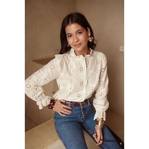 SCARPY CREATION CHEMISE BRODERIE<br>Beige