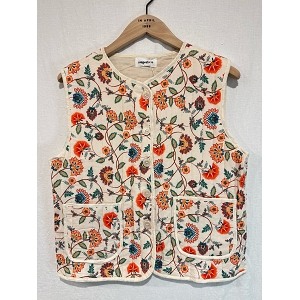 SCARPY CREATION GILET FLEURI<br>Beige