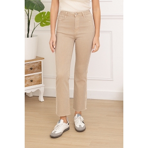 SCARPY CREATION JEANS FLARE AVEC BANDE<br>Beige