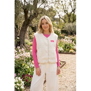 SCARPY CREATION GILET BOUCLETTE<br>Blanc