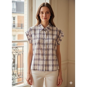 SCARPY CREATION CHEMISETTE VICHY<br>Bleu