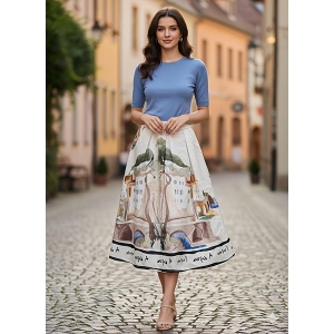 SCARPY CREATION JUPE IMPRIMEE<br>Blanc