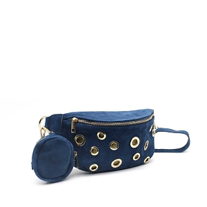 SCARPY CREATION BANANE CUIR DAIM OEILLETS<br>Bleu