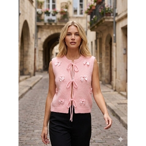 SCARPY CREATION GILET AVEC NOEUD<br>Rose