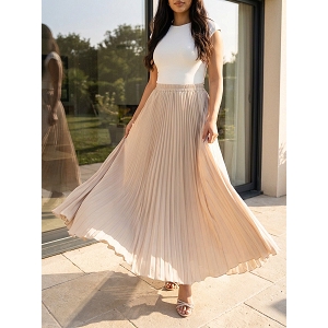 SCARPY CREATION JUPE LONGUE EN MOUSSELIN<br>Beige