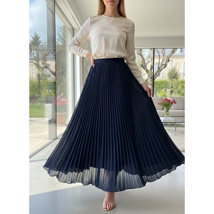 SCARPY CREATION JUPE LONGUE EN MOUSSELIN<br>Bleu