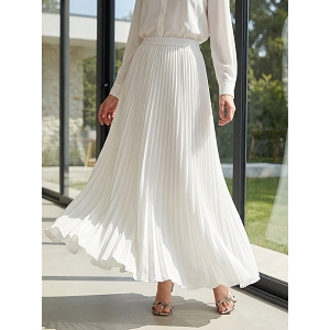 SCARPY CREATION JUPE LONGUE EN MOUSSELIN<br>Blanc