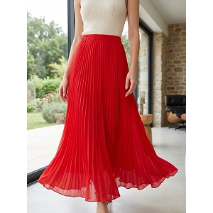 SCARPY CREATION JUPE LONGUE EN MOUSSELIN<br>Rouge