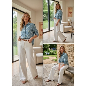 SCARPY CREATION CHEMISE DENIM SOUPLE<br>Bleu