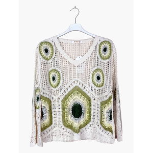 SCARPY CREATION PULL CROCHET MULTICOLOR<br>Vert
