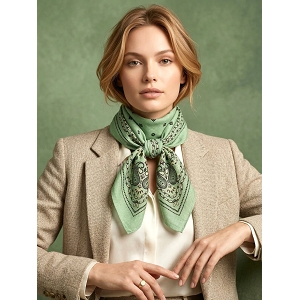 SCARPY CREATION FOULARD CARRE IMPRIME<br>Vert