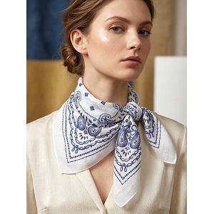 SCARPY CREATION FOULARD CARRE IMPRIME<br>Blanc