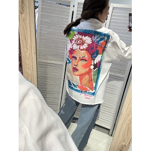 SCARPY CREATION VESTE MOTIF<br>Blanc